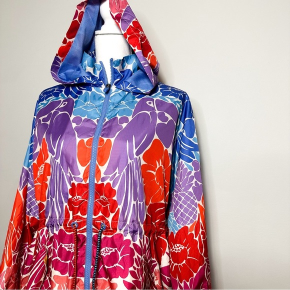 NWOT Farm Rio Tropical Graphic Floral Lightweight Parka Jacket - Picture 4 of 7